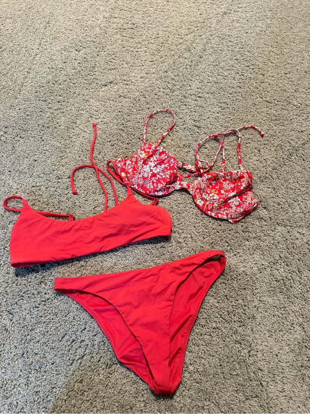 Red Floral & Solid Bikini Set - O’Neill